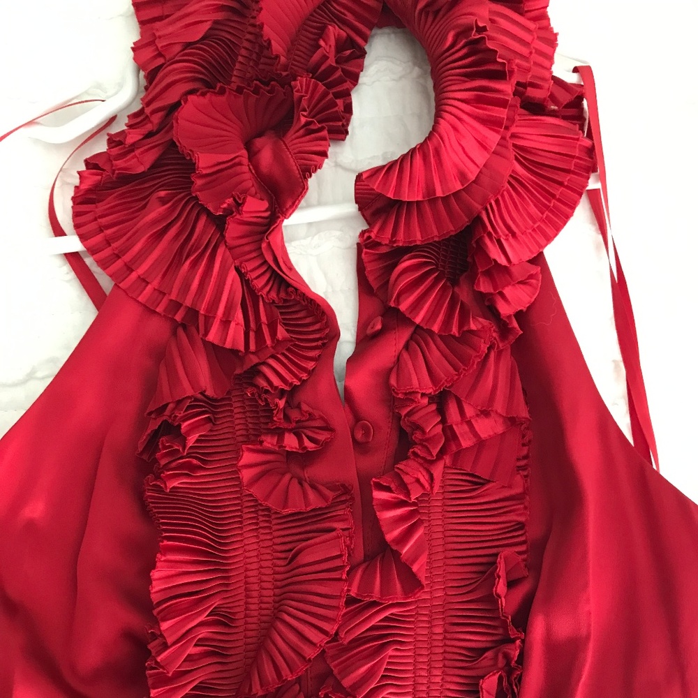 Red silk BCBG party dress